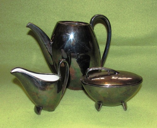 Art deco silberporzellan - art,